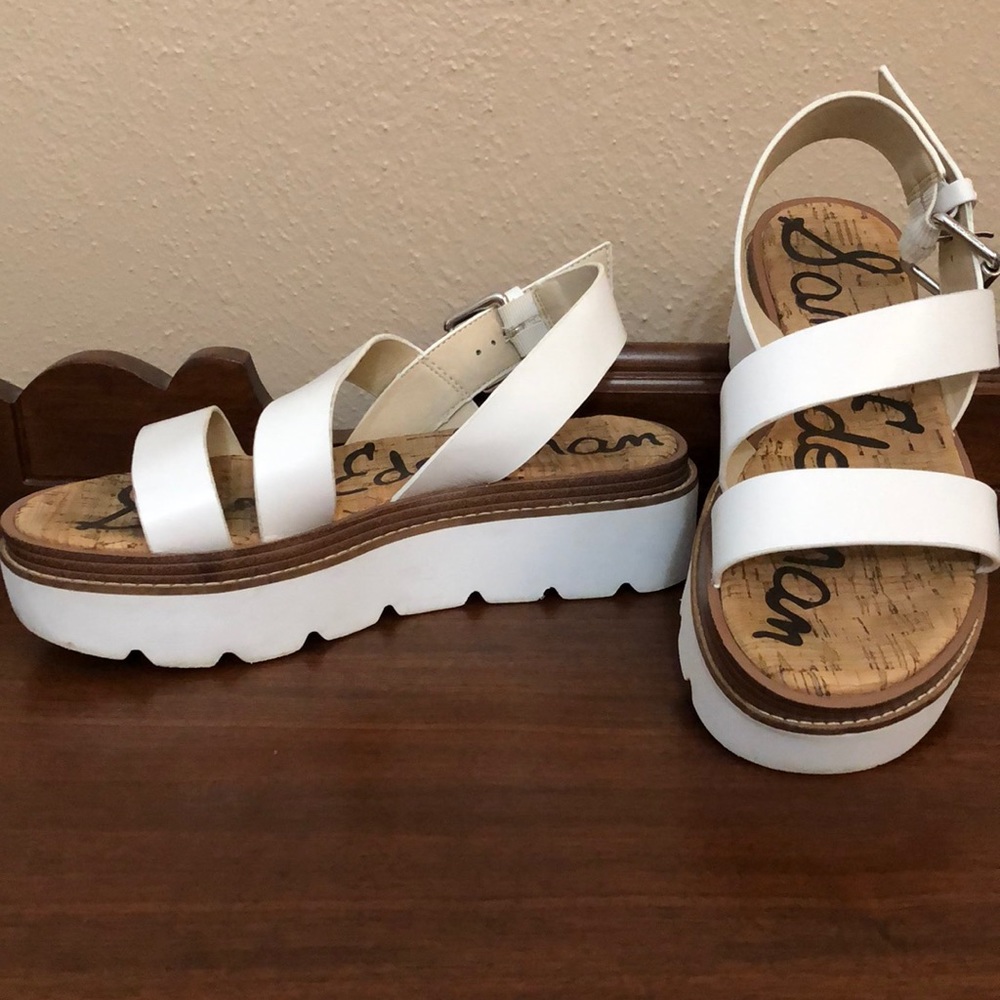 White platform sandals